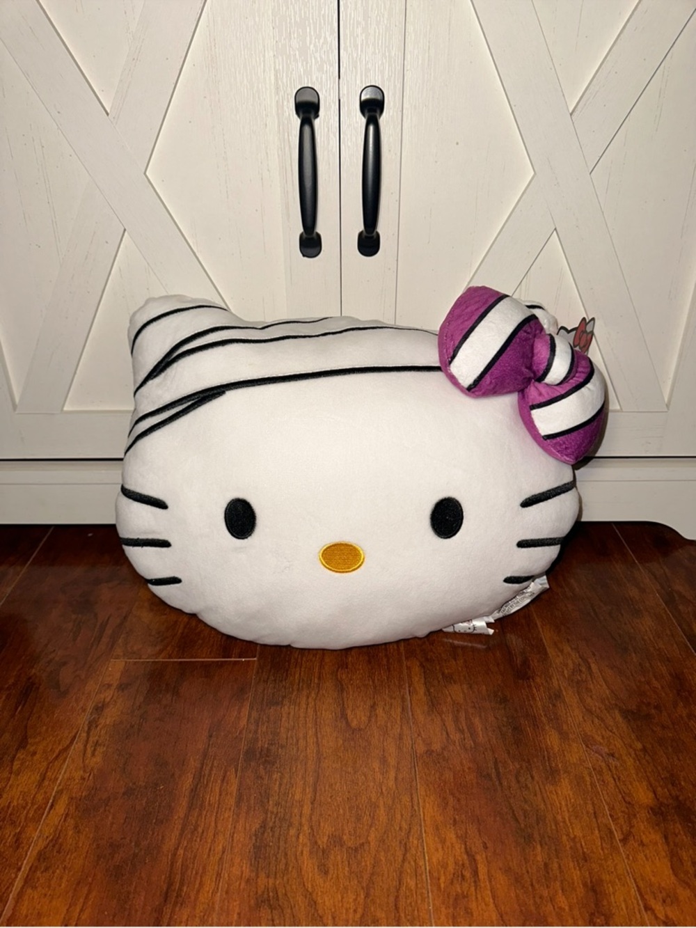 Hello Kitty Halloween Mummy Face Pillow with Purple Bow